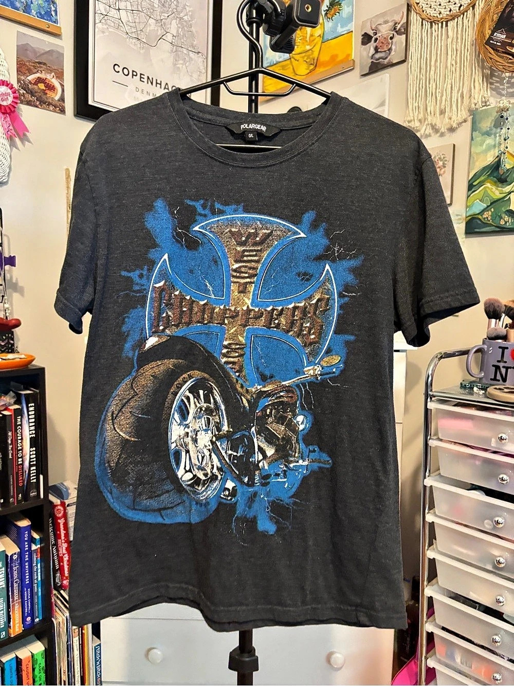 Polarized Graphic Tee in Black & Blue Size Small